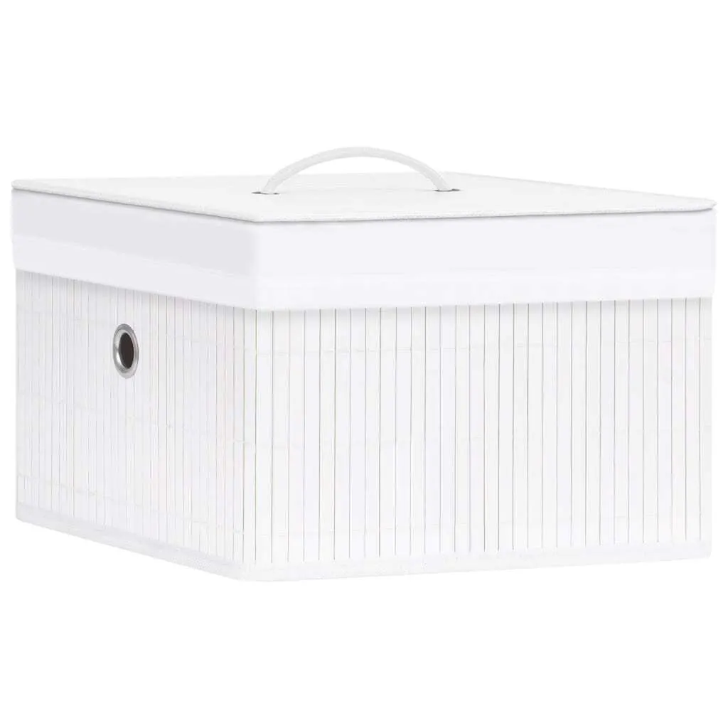 Boîtes de rangement bambou naturel blanc - Set de 4 bacs robustes vidaXL