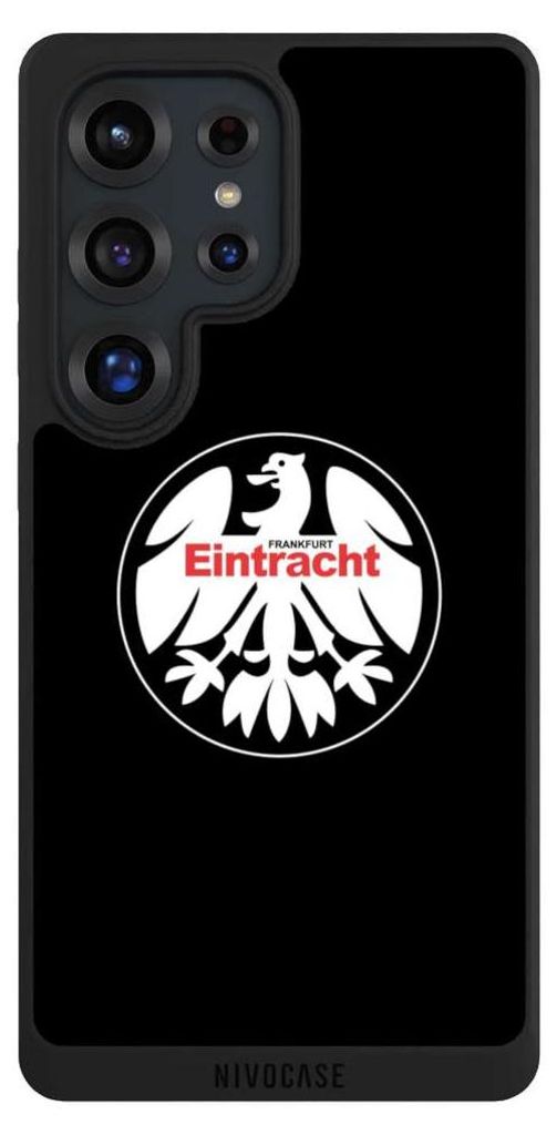 NIVOCASE Handyhülle für Samsung Galaxy S25 Ultra Hülle NIVOpure Case Schwarz Eintracht Frankfurt Offizielles Lizenzprodukt SGE