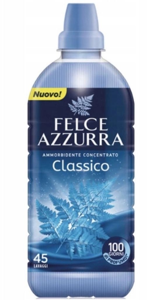 A bottle of Felce Azzurra Classico fabric softener.