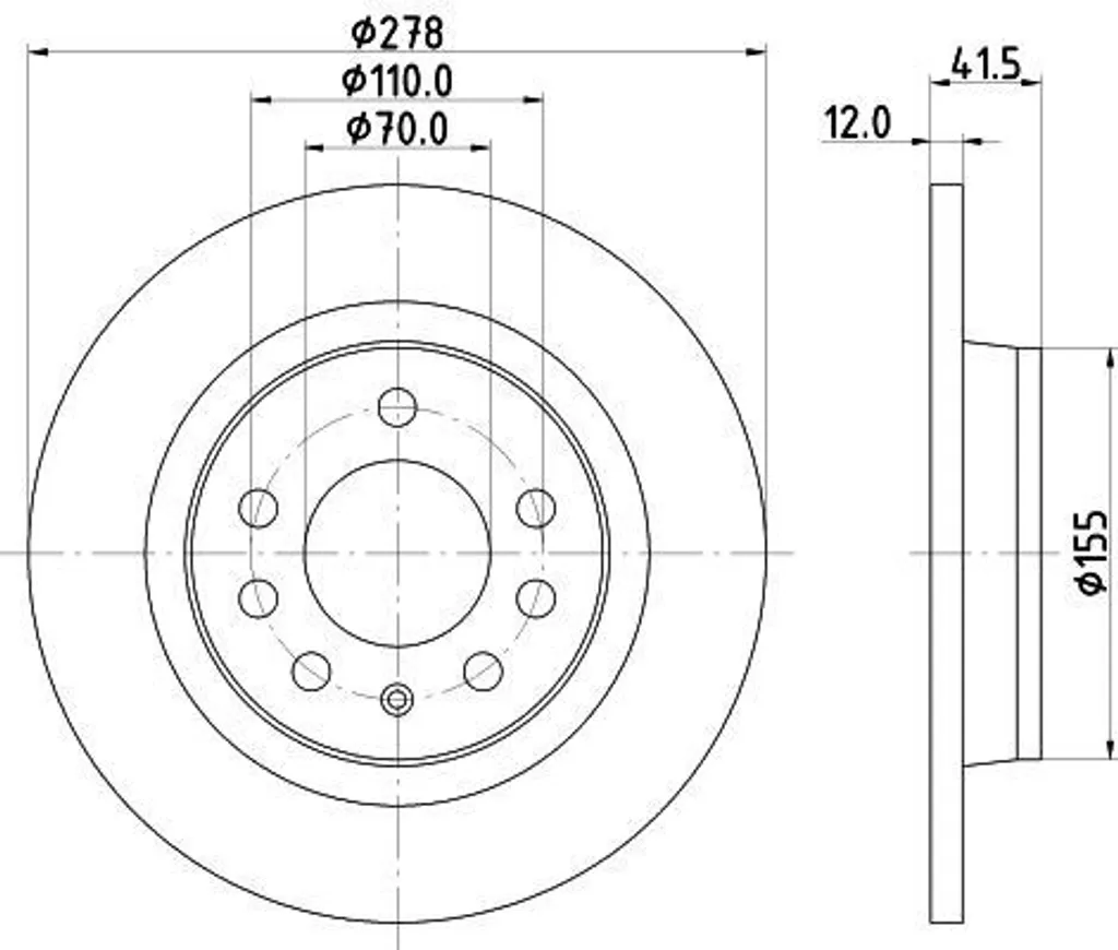 Disque de Frein HELLA 8DD 355 122-201 avec Revêtement Anticorrosion
