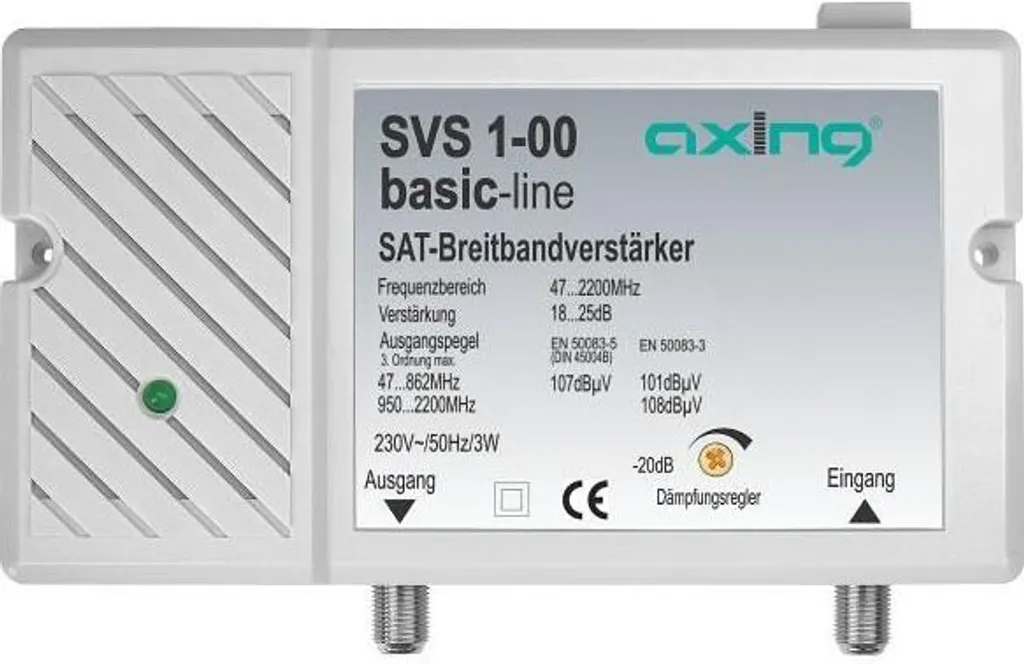 Axing SVS 1-00 Amplificatore di Linea Terrestre/SAT con Alimentatore