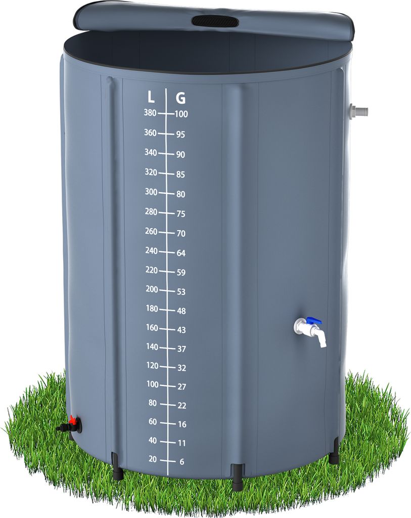 LARS360 380 Liter Faltbare Regentonne, Regenwassertonne, Produktbild 