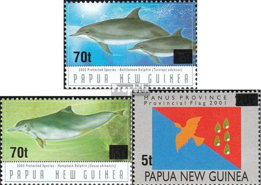 Briefmarken Papua-Neuguinea 2004 Mi 1071-1072, 1073 postfrisch Delphine