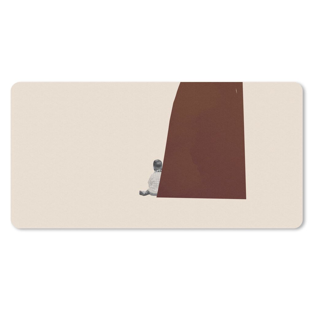 MuchoWow Schreibtischunterlage Vintage - Pastell - Junge 80x40 cm - XXL Mauspad - Gaming Mauspad