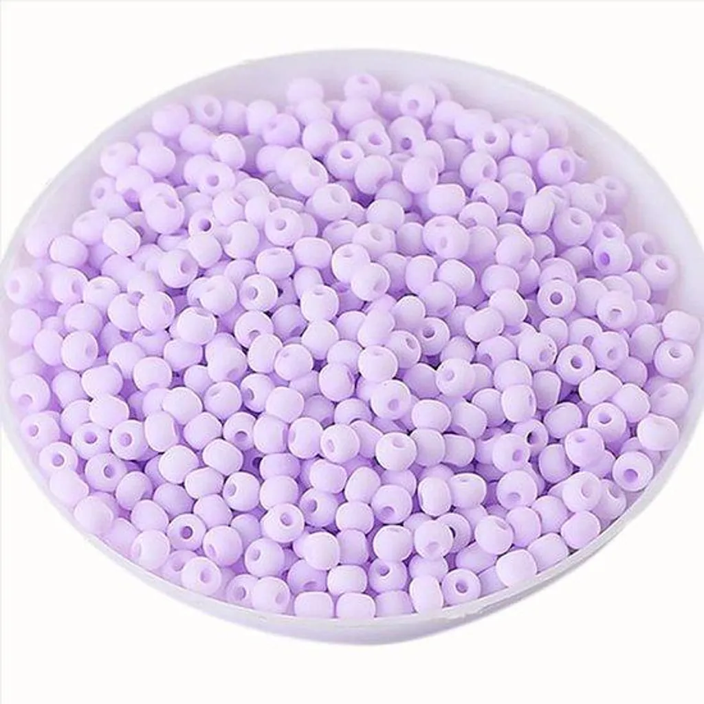 Perles en verre mat violet 2 mm pour couture et création de bijoux DIY