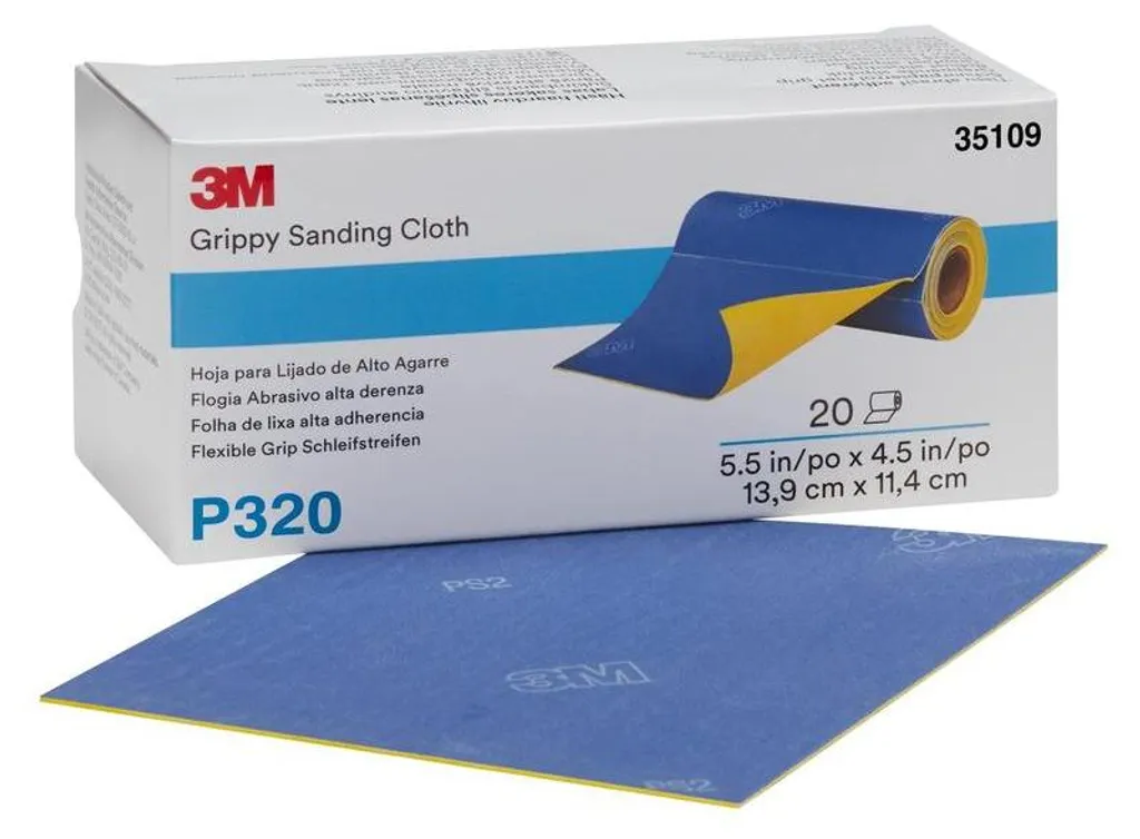 Abrasif de ponçage 3M P320 rouleau flexible pour apprêt et peinture auto