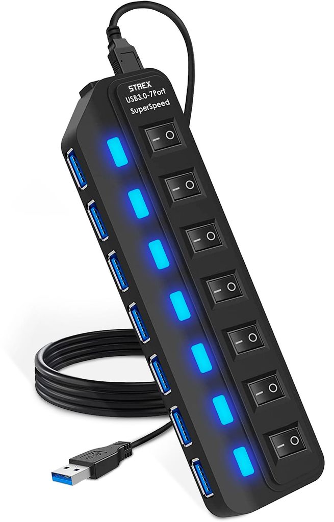 Strex Hub USB 3.0 - Séparateur USB - 7 ports - 5Gbps - Image du produit 