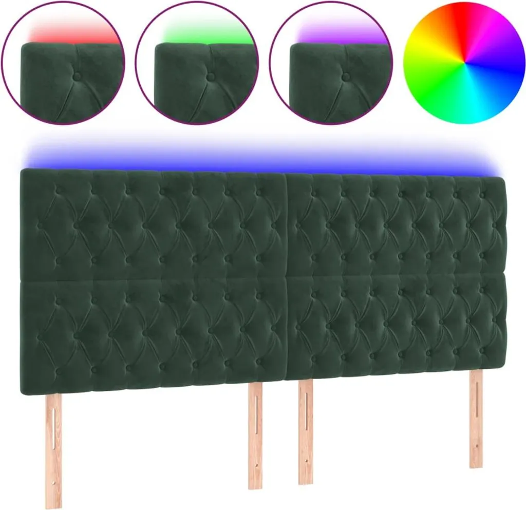 Tête de lit velours protège-mur et éclairage LED pour lit king size 180