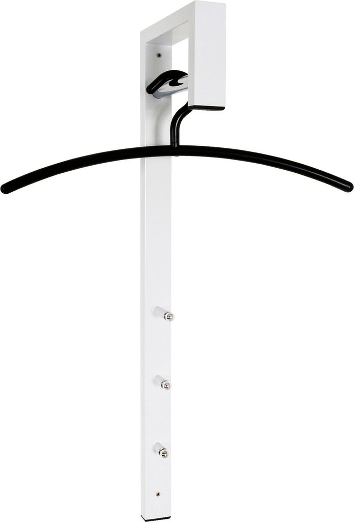 HAKU Wandgarderobe chrom, weiß - Metall, B/H/T: 4x70x20 cm Produktbild 