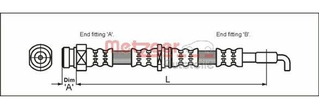 METZGER 4113669 Bremsschlauch für VOLVO V40 Kombi (645) für MITSUBISHI Space Star (DGA)