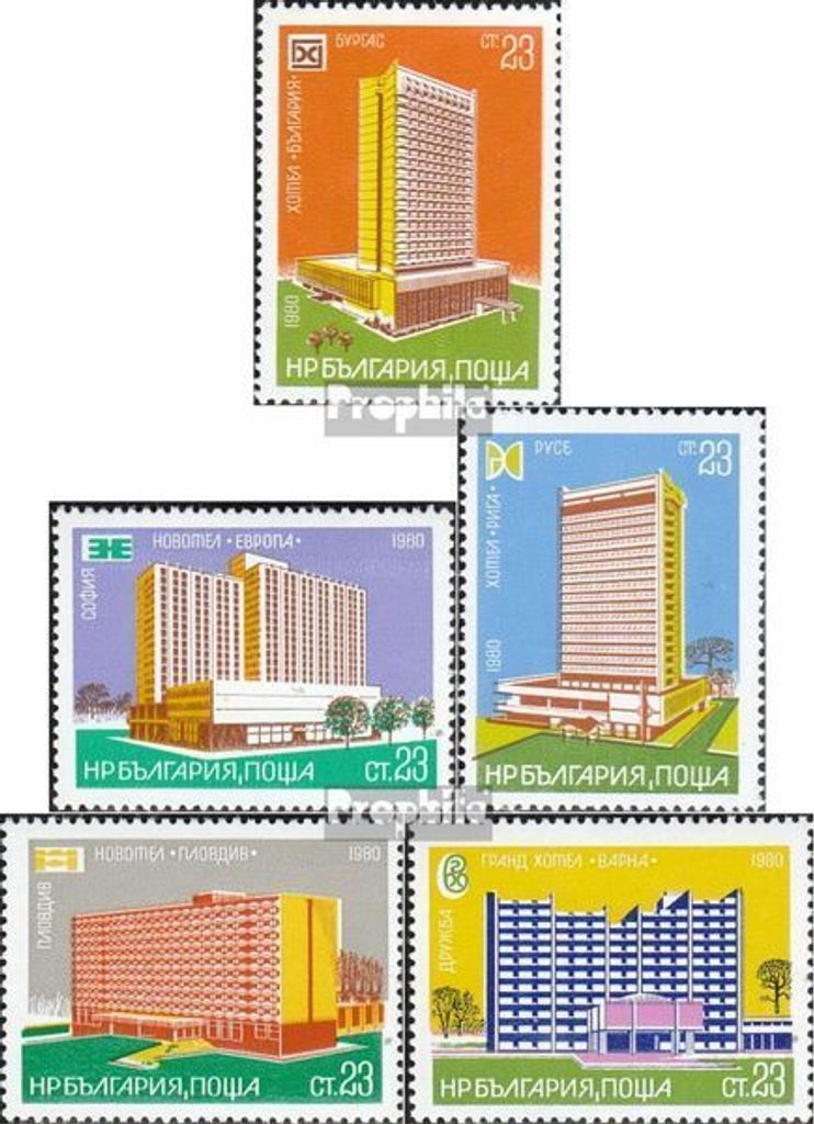 Briefmarken Bulgarien 1980 Mi 2903-2907 (kompl.Ausg.) postfrisch Interhotels