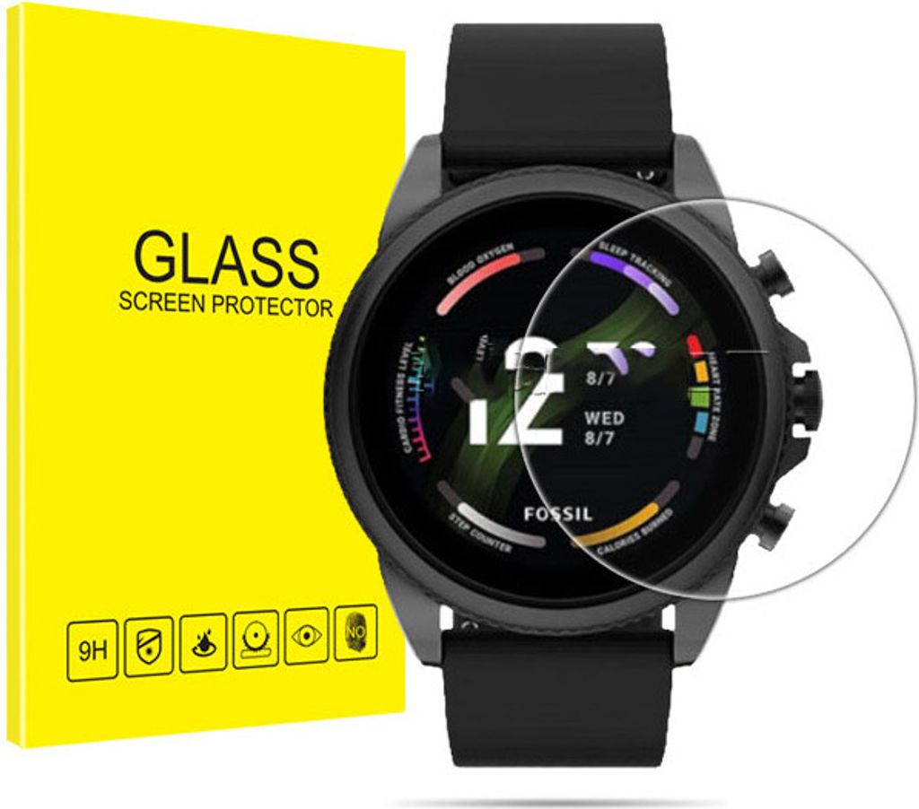 INF Displayschutz aus gehärtetem Glas für Smartwatch, 2er-Pack Fossil Gen 6 42mm