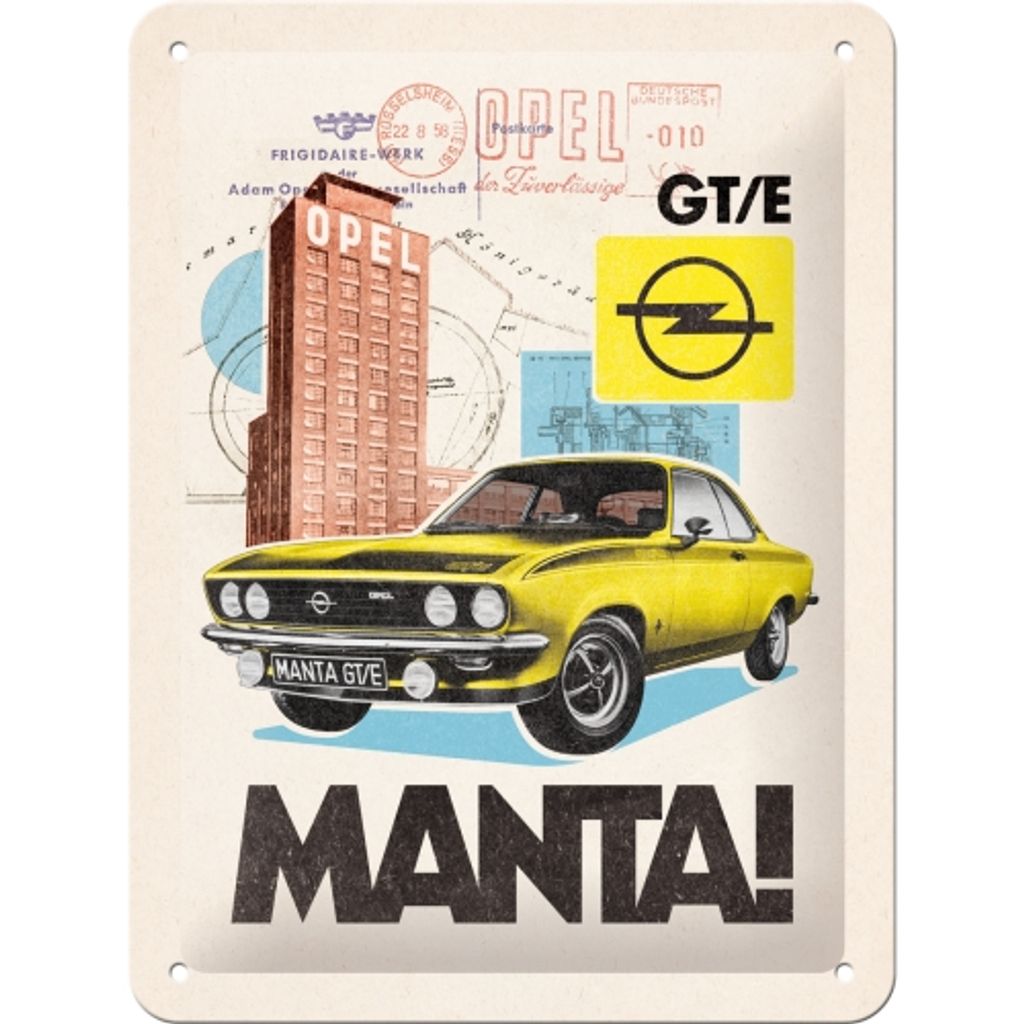 Nostalgic-Art - Plaque en tôle 15x20 cm - Opel - Opel Manta Image du produit 