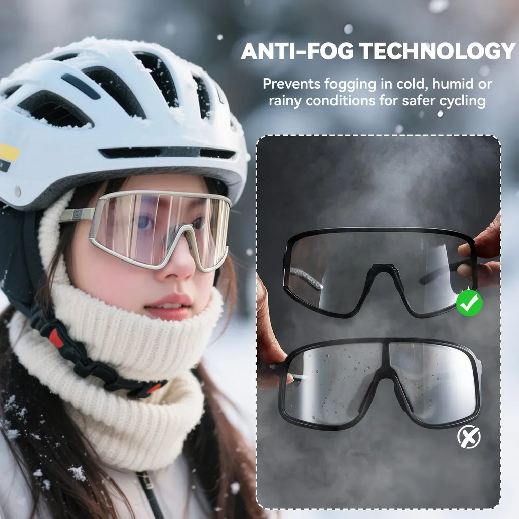 Lunettes de vélo anti-buée ROCKBROS UV400 ultra-légères et teintées - 7