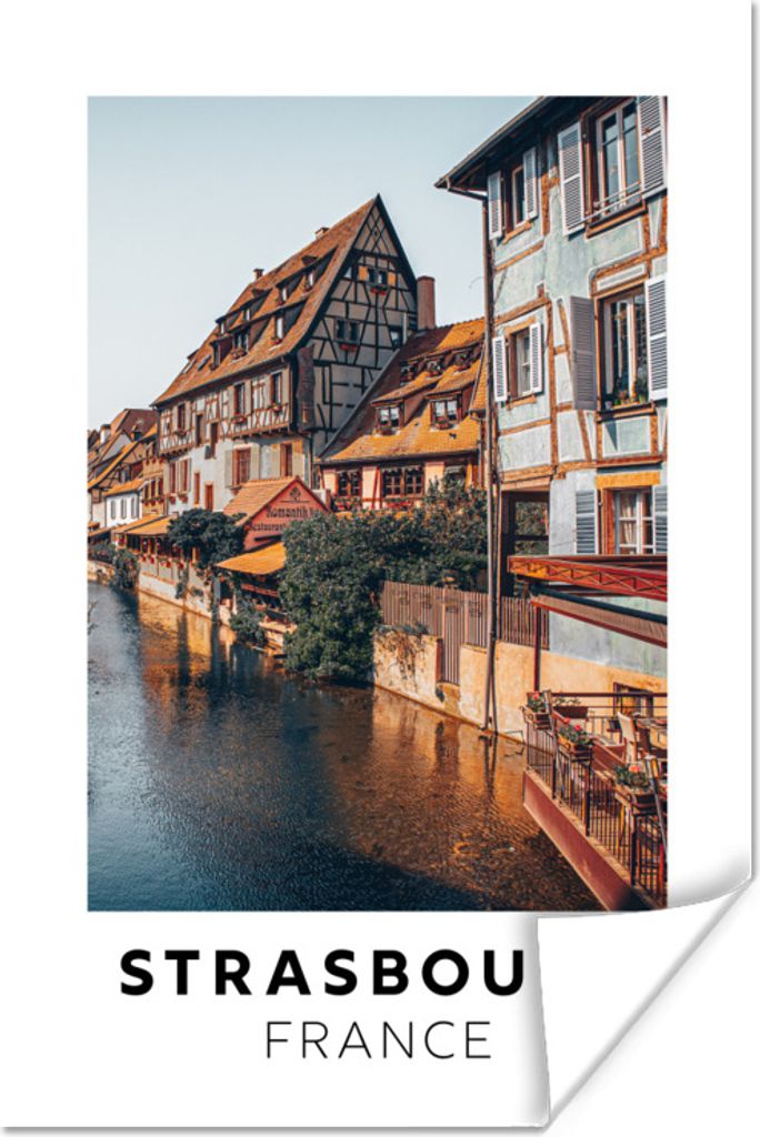 MuchoWow Poster Frankreich - Wasser - Haus 60x90 cm - Wanddekoration