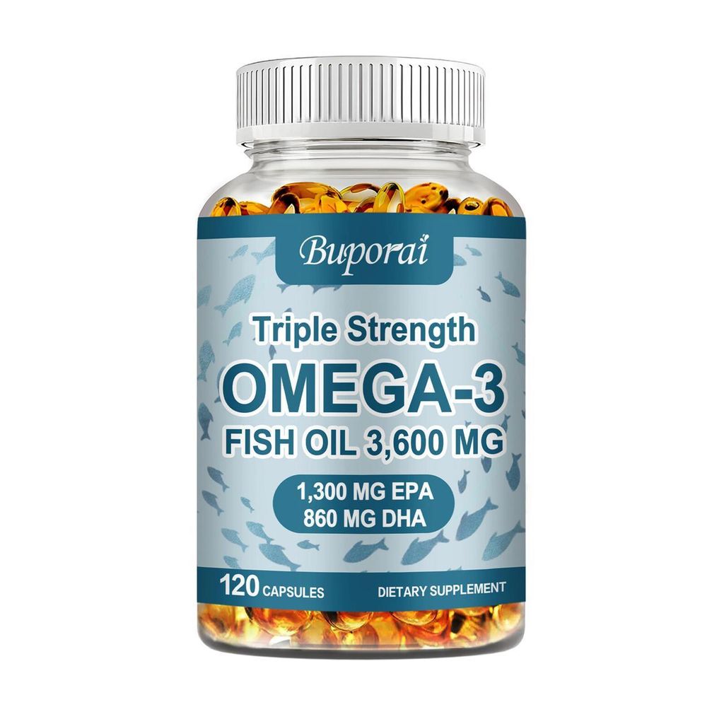 Omega-3 Fish Oil (120 Kapseln) Nahrungsergänzungsmittel, Cholesterin, Immunsystem, Augen, Knochen, Gelenke, Gehirn