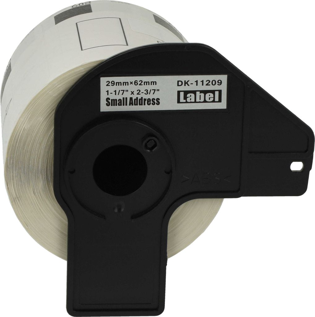 vhbw Rolle mit Halter 62mm x 29mm (800 Etiketten) kompatibel mit Brother PT QL-580, QL-580N, QL-650, QL650TD, QL-700, QL-710 Drucker - Premium Weiß