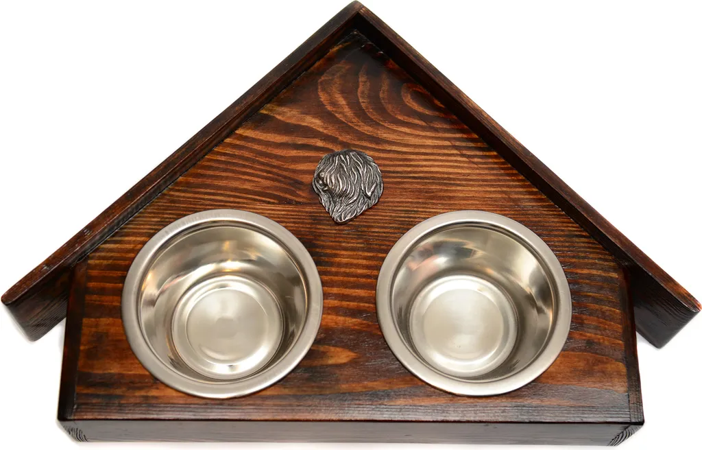 Regalo Adozione Cane PON: Supporto Ciotole in Legno Art-Dog