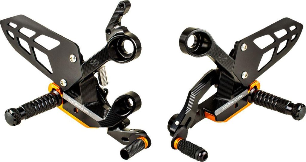 GILLES TOOLING VCR38GT Einstellbare Fußrastenanlage Schwarz/Orange KTM 790 Duke