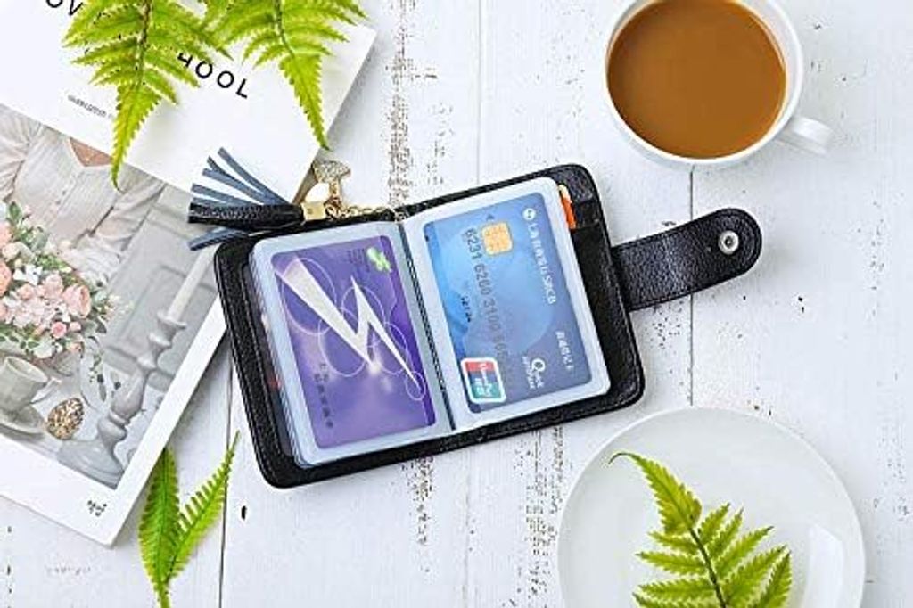 Leder Kartenetui Mit 26 Fächern - Slim Wallet Für Kreditkarten Und Visitenkarten