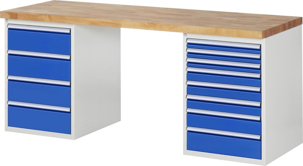 Rau Werkbank 7822A3, B2000xT700xH890mm, 12x Schublade-TA