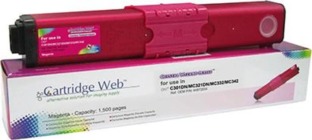 Cartouche Toner Web Magenta pour OKI C301 remplace OKI 44973534 Premium