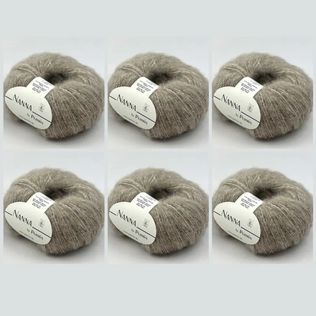 Laine pour Tricot Pull Chaud Alpaga et Coton Nanna Permin 02 Beige 6 Pcs