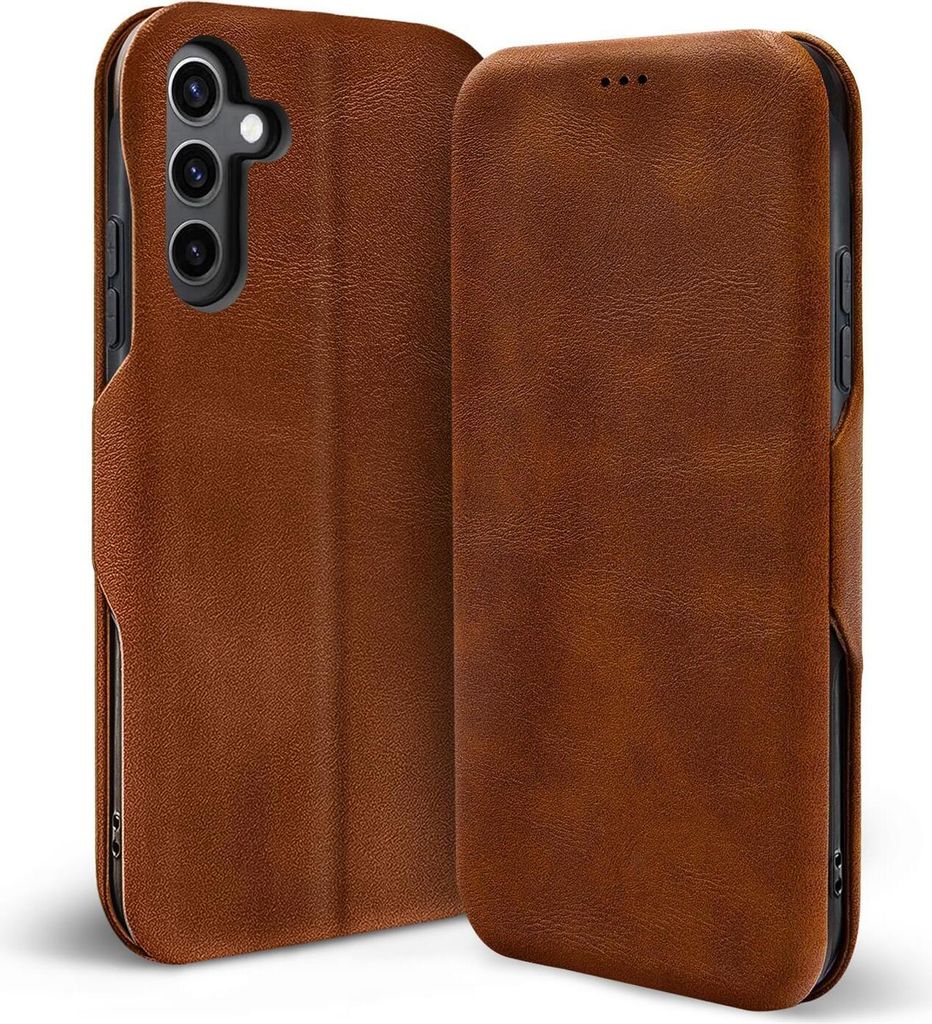 Conie Retro Klapp Tasche für Samsung Galaxy S23 FE Kartenfach Hülle Rundumschutz in Braun