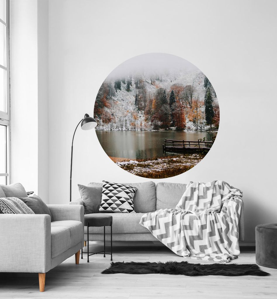 Fototapete Blick auf Kargol rund, Material:Premium Vlies 150g/qm, Größe Tapete:130cm rund