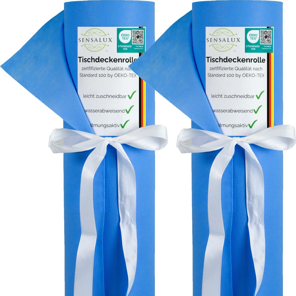 Sensalux Tischdeckenrollen-Set, 2 Stück, 1,18m x 25m Hellblau