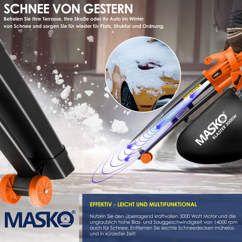MASKO® Elektro Laubsauger 3in1 Elektrischer 3000W 45L Produktbild 8