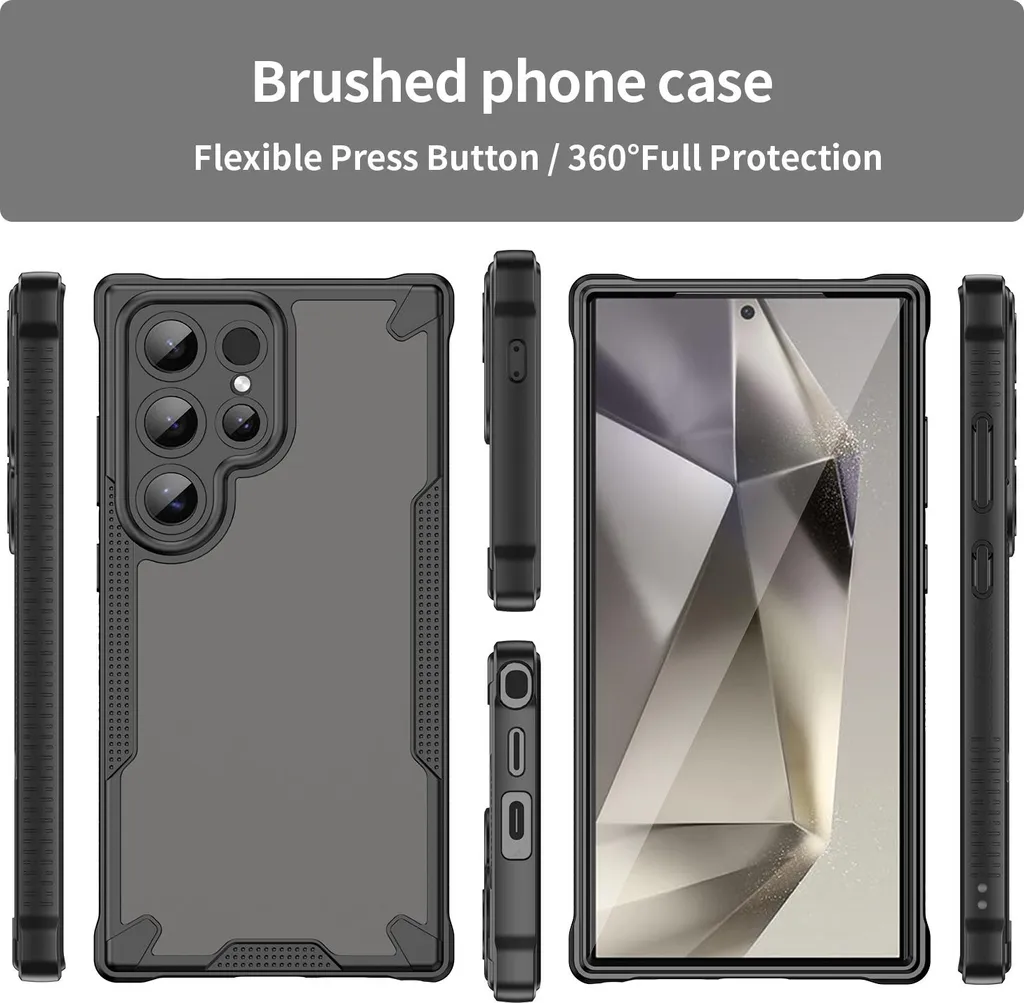 Cover Samsung S24 Ultra Phonesta Nero Semi-Trasparente Armor Antiurto - 2