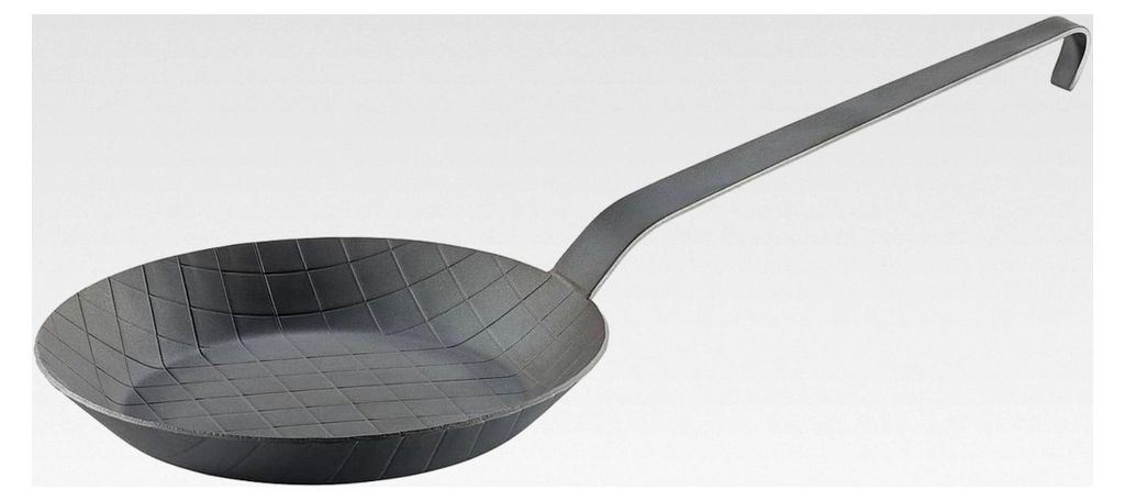 Grillpfanne: Kaltgeschmiedete Bratpfanne mit Rautenprägung, Ø 20 cm, 2,9 cm hoch