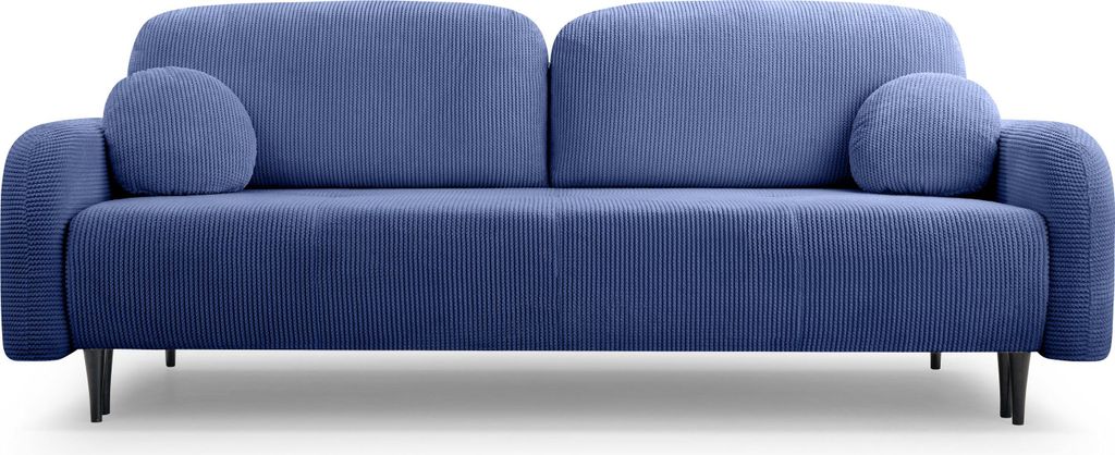 Sofa VIVO mit Schlaffunktion, Schlafsofa, Wohnzimmersofa, Couch, Soffa, Bettsofa, Geflochtener Stoff – Blau ELMA 14