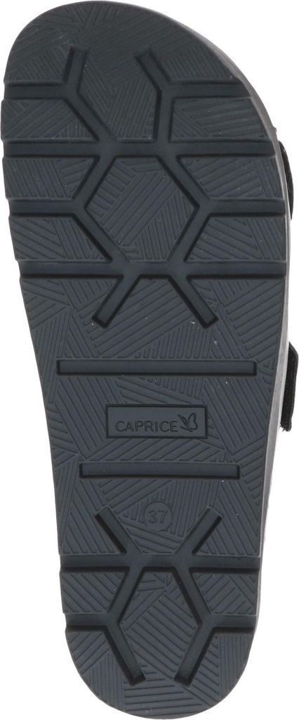 Caprice Damen Pantolette Leder Zweiriemer mit Plateausohle 9-27202-46, Größe:37 EU, Farbe:Schwarz
