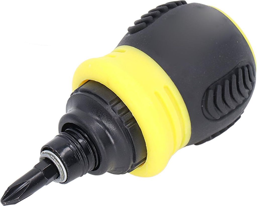 Ratschenschraubendreher Mini Magnetischer Kreuzschlitz 2 in 1 Chrom-Vanadium-Stahl Hardware Gelb