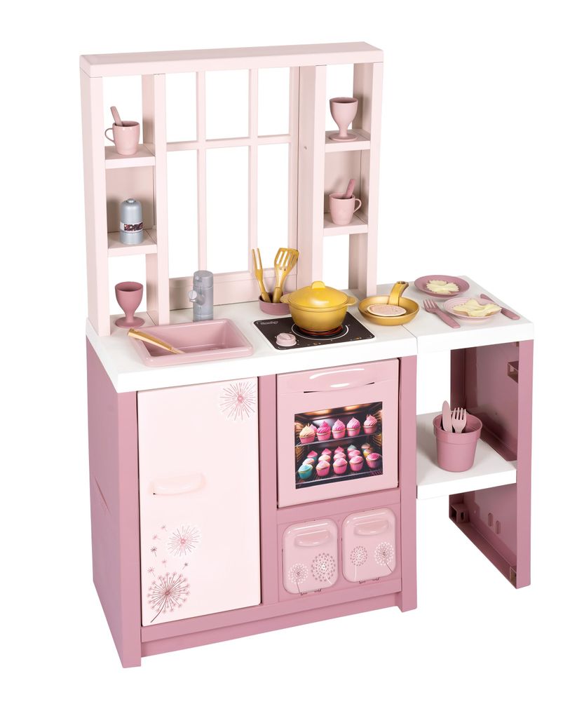 Smoby Spielküche Loft Fleur mit 27 Zubehörteilen, für Produktbild 