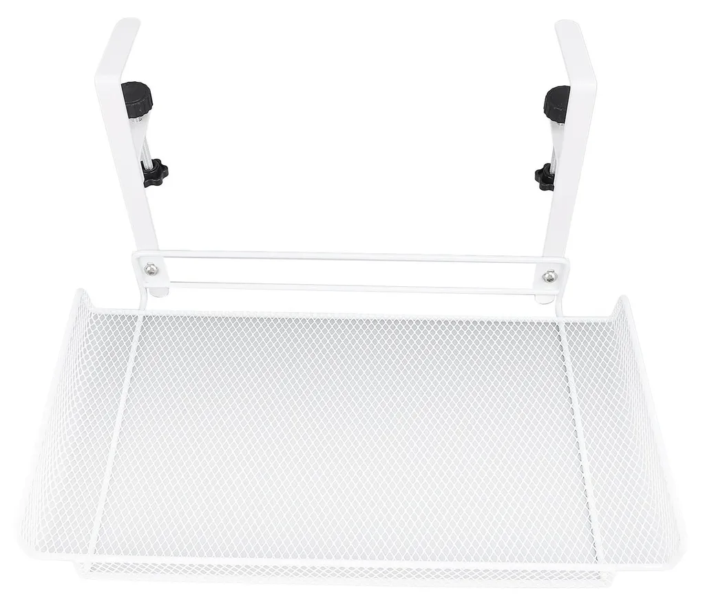 Gestionnaire de câbles à pince blanc pour bureau avec support router - 7
