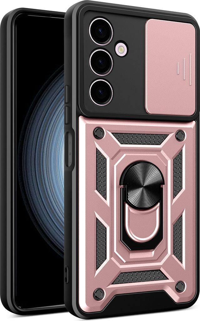 Hülle für Samsung Galaxy A24 4G mit Ring Ständer Halter Dia Kameraschutz TPU PC Hybrid Handyhülle Roségold