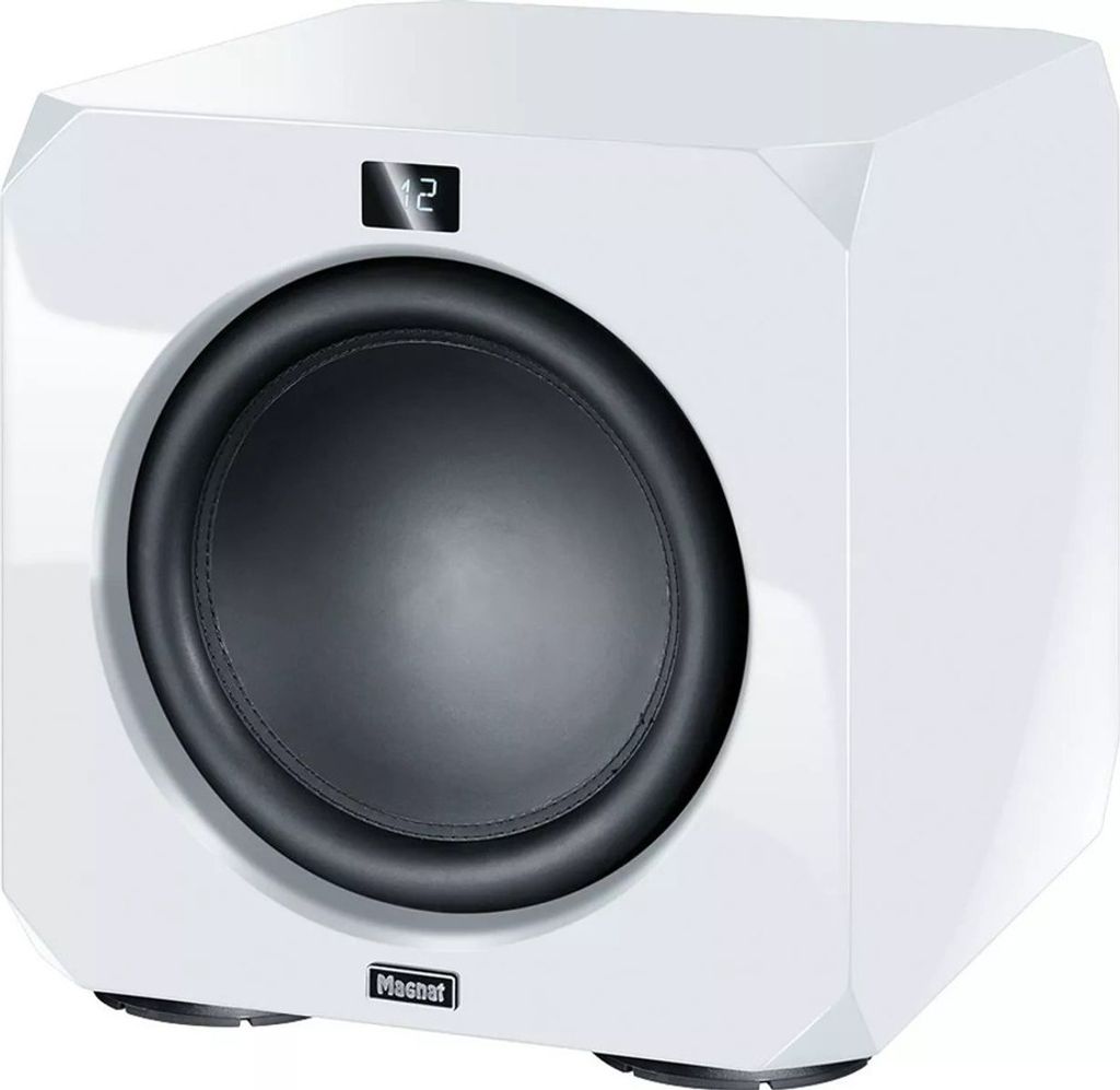 Magnat Omega CS 12 | 12 Zoll Aktiv-Subwoofer mit 1100 Watt, Klavierlack Weiss