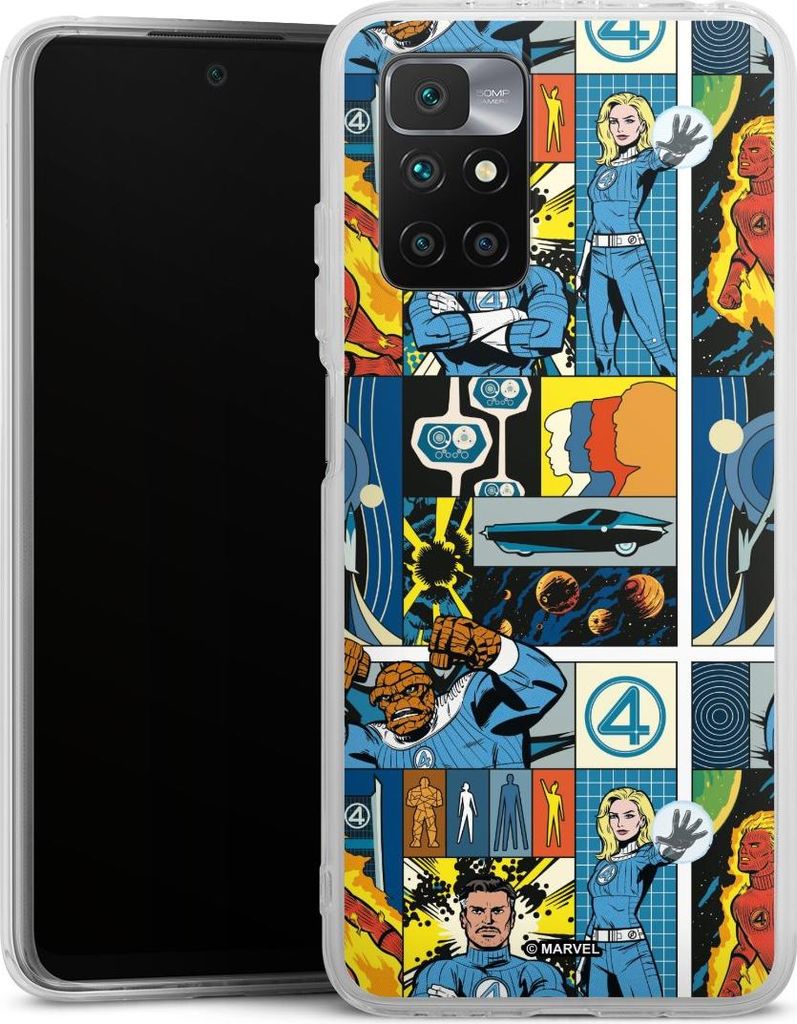 DeinDesign Handyhülle für Xiaomi Redmi 10 Silikon Hülle Case Smartphone Schutzhülle Offizielles Lizenzprodukt Marvel The Fantastic Four