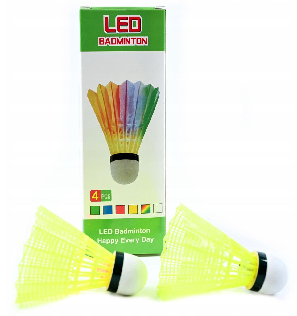 LED Badminton Federbälle Leuchtend 4er Set - Magischer Produktbild 