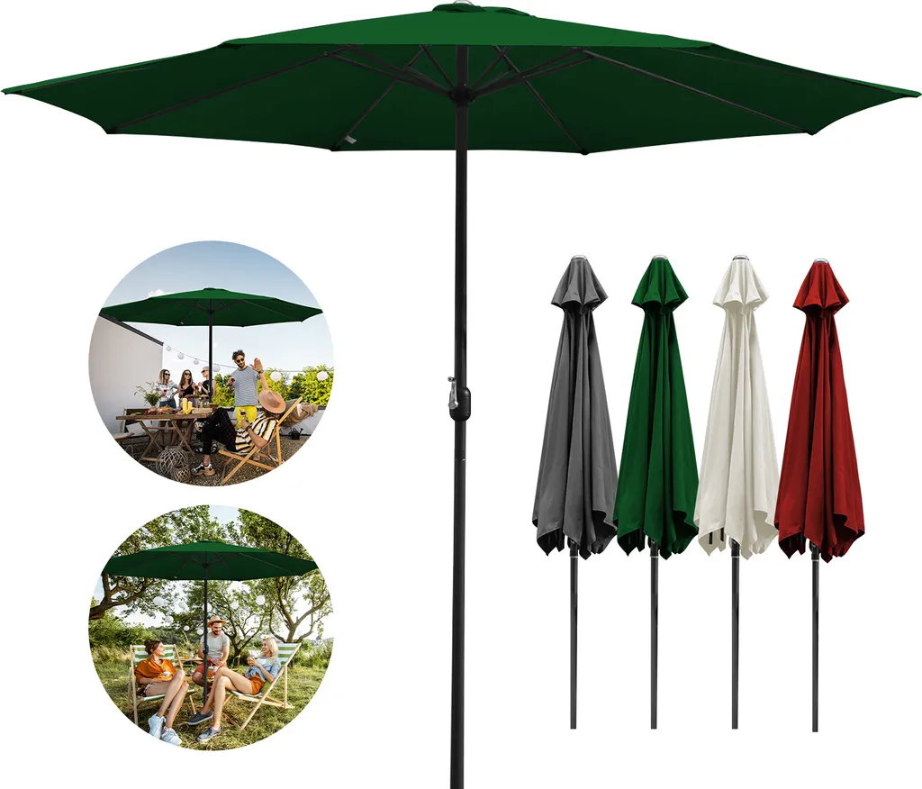 Offerta Ombrellone Clanmacy 3,5m LED Solare Verde UV40+ - 8