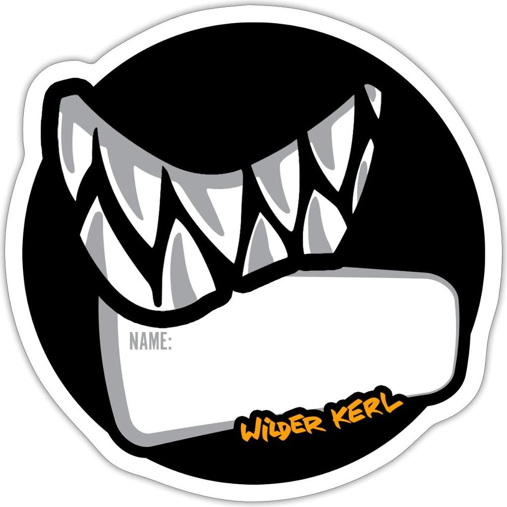 Spreadshirt Die Wilden Kerle Namenssticker Grins Sticker Aufkleber, 10 x 10 cm, Mattweiß