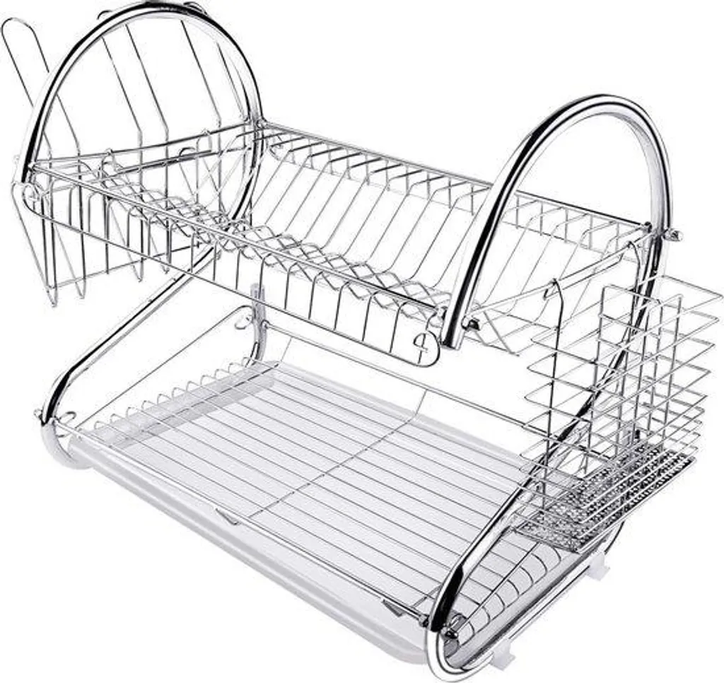 Égouttoir de cuisine avec plateau de drainage et support pour tasses