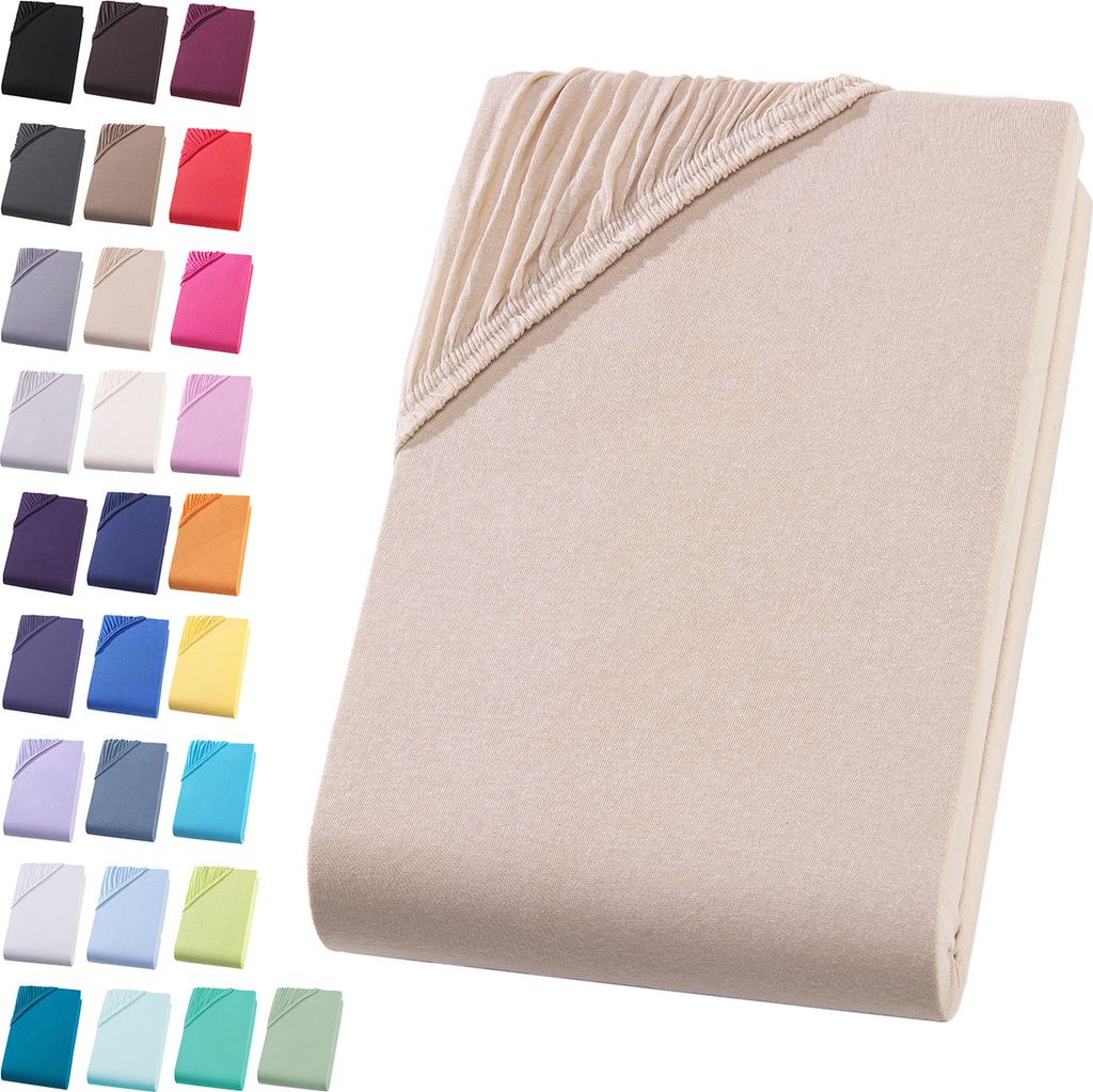 Jersey Spannbettlaken 140-160x200 cm Spannbettuch 100% Produktbild 1