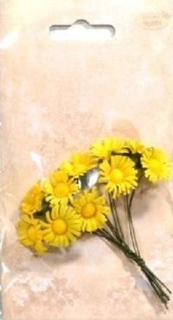 Gelbe Papier-Gänseblümchen, 10 Stück