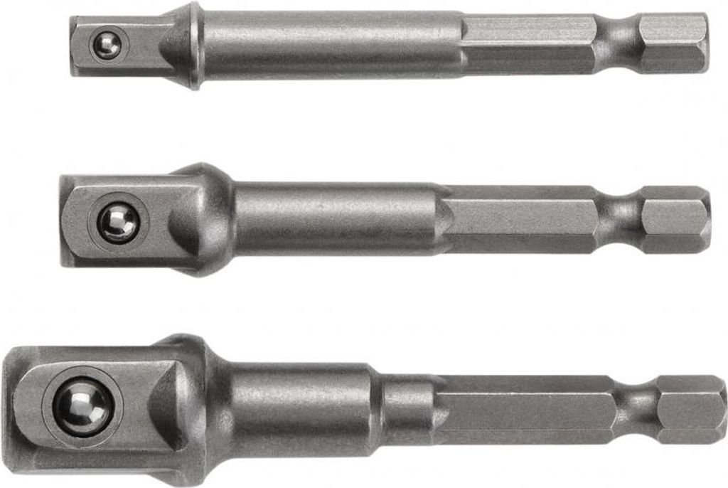 Högert Bohrfutter-Adapter für Nüsse, 1/4", 3/8", 1/2", 3-tlg.