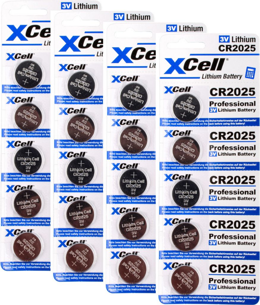 20x CR2025 Lithium-Knopfzelle 3V / 170mAh (4x 5er Pack) Produktbild 