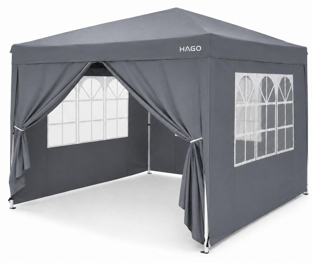 HAGO24 Pop Up Pavillon 3x3m Anthrazit Faltpavillon Produktbild 